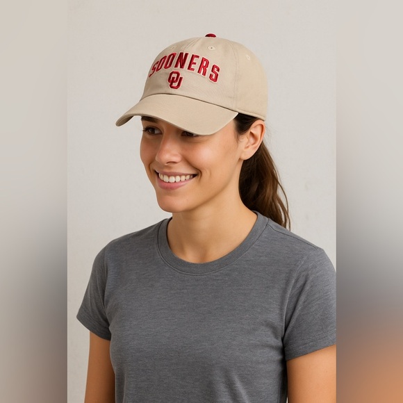 🖤 OU Sooners Tan Ball Cap Unisex – Adjustable - Picture 3 of 6